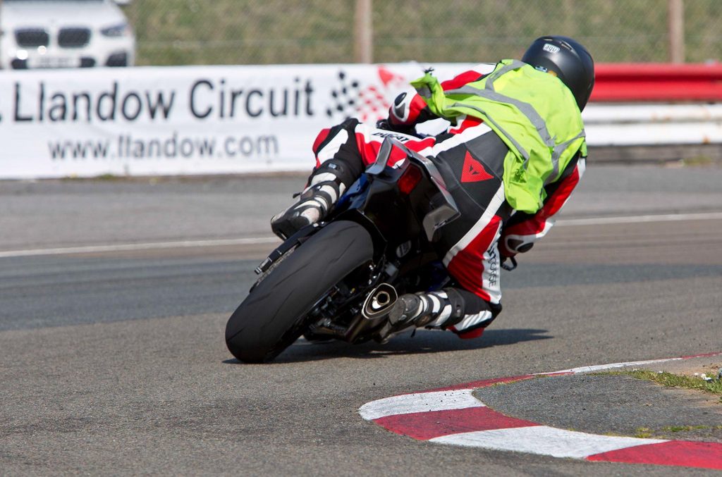 Motorbike racing on track