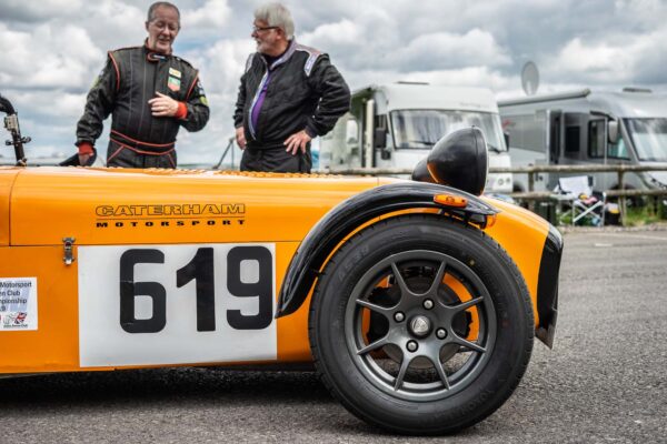caterham super 7 and drivers talking
