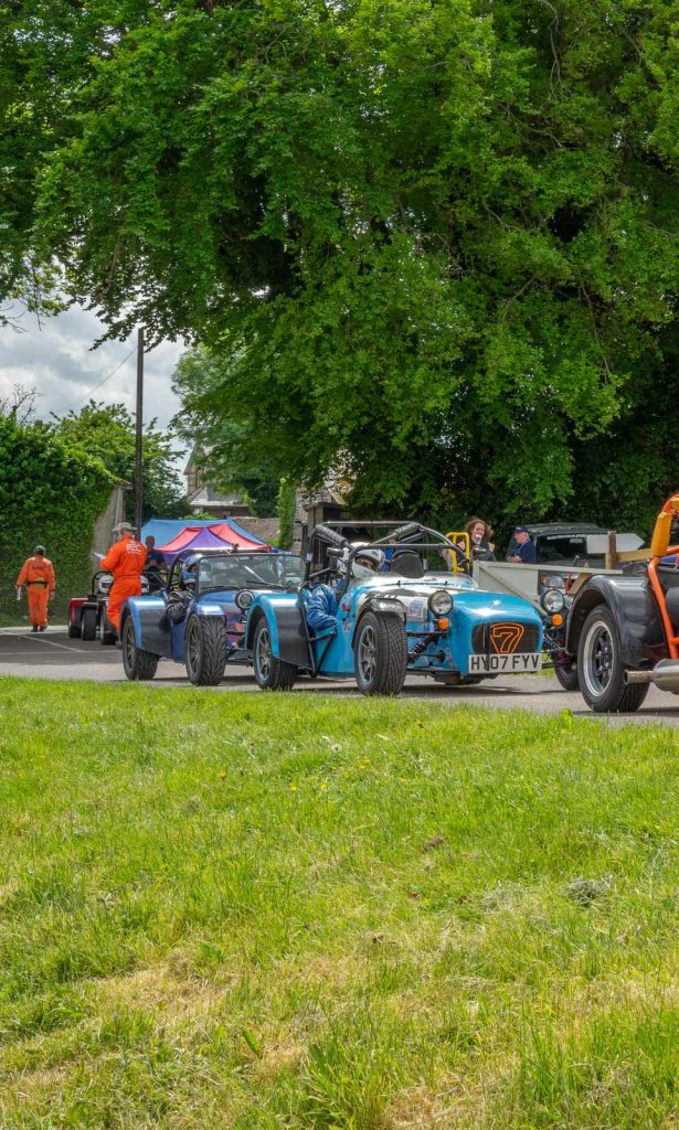 Caterham cars lining up