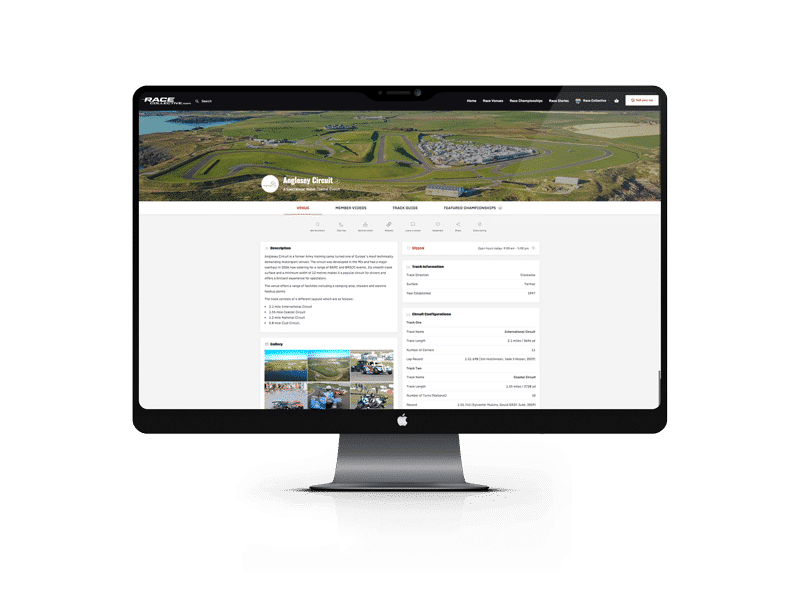 Race Collective Screenshot - race venue page
